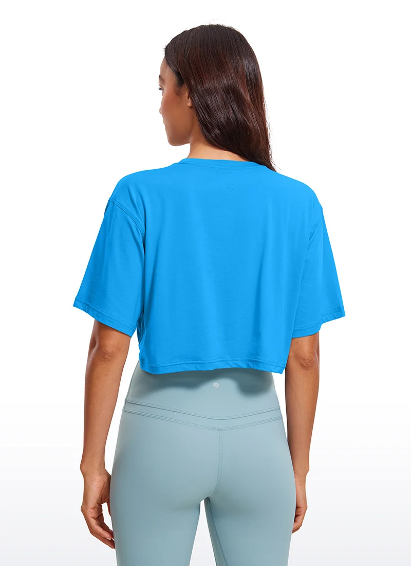 Pima Cotton Cropped Short Sleeve
