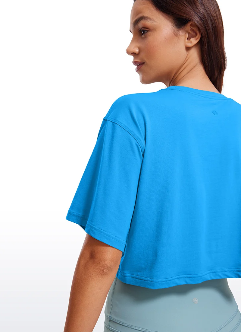 Pima Cotton Cropped Short Sleeve