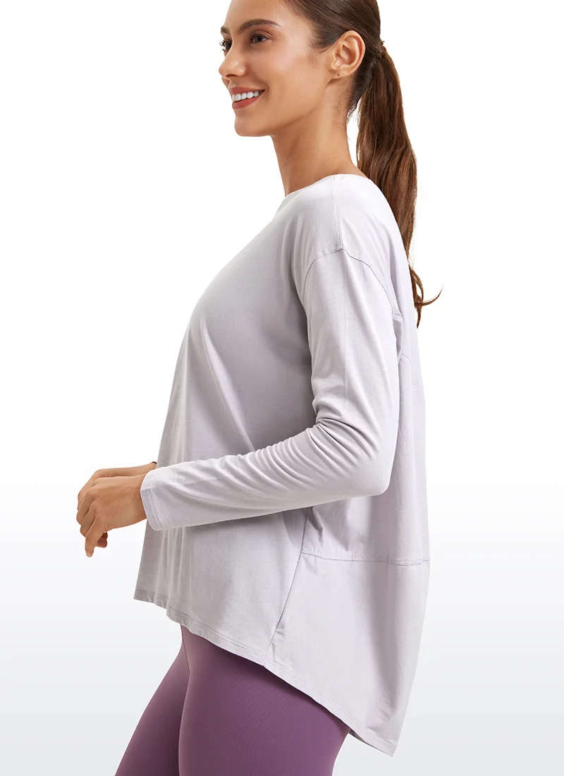 Pima Cotton Boat Neck Long Sleeve