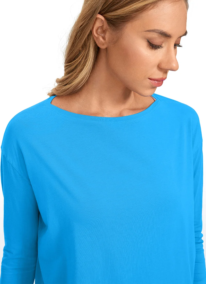 Pima Cotton Boat Neck Long Sleeve