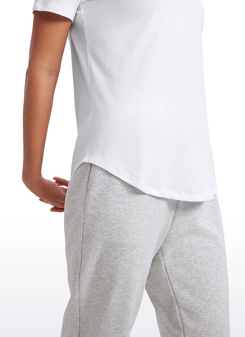 Pima Cotton Pro V Neck Short Sleeve