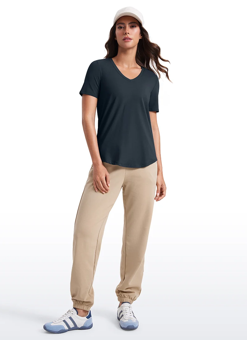 Pima Cotton Pro V Neck Short Sleeve