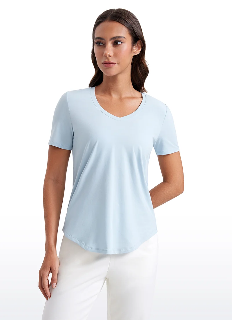 Pima Cotton Pro V Neck Short Sleeve