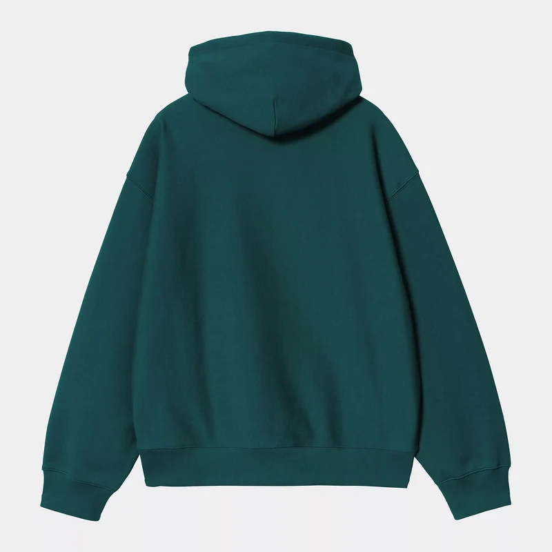 Hooded Label Script Sweat Malachite