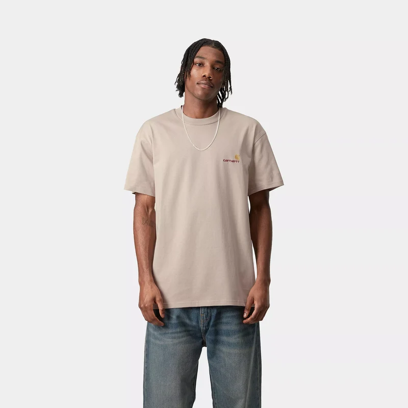 S/S American Script T-Shirt Fleur De Sel