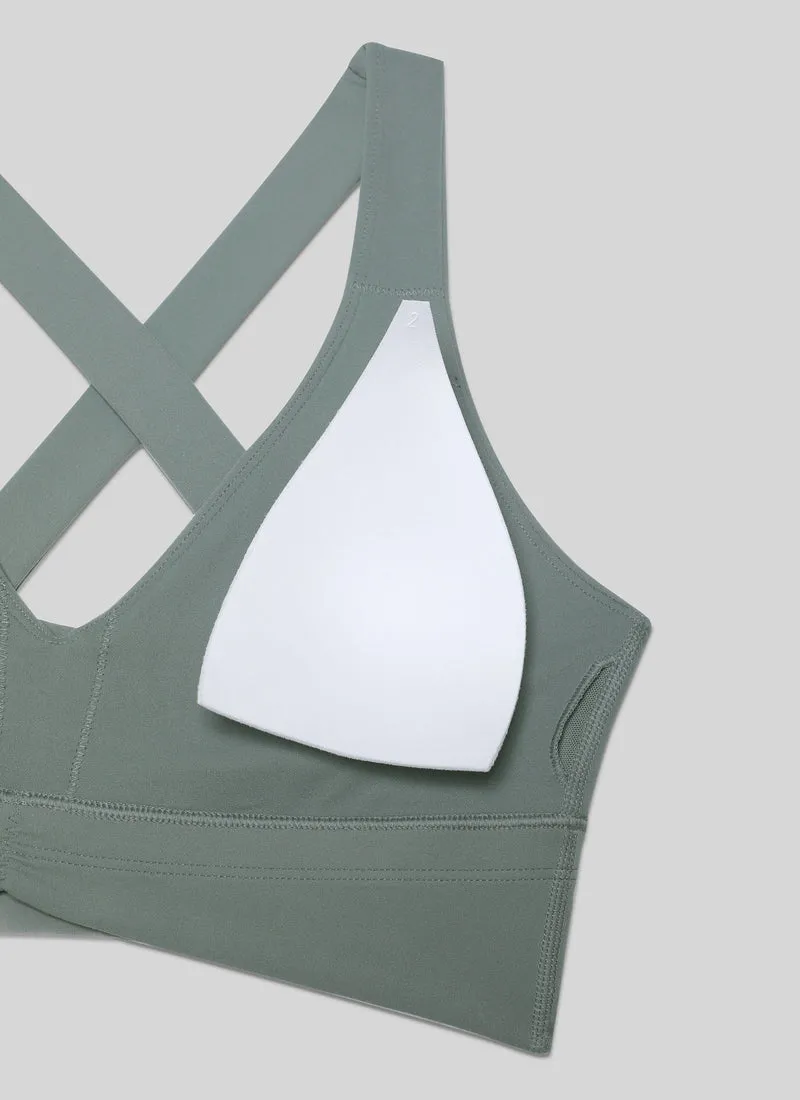 Butterluxe V Neck Ruched Longline Bras