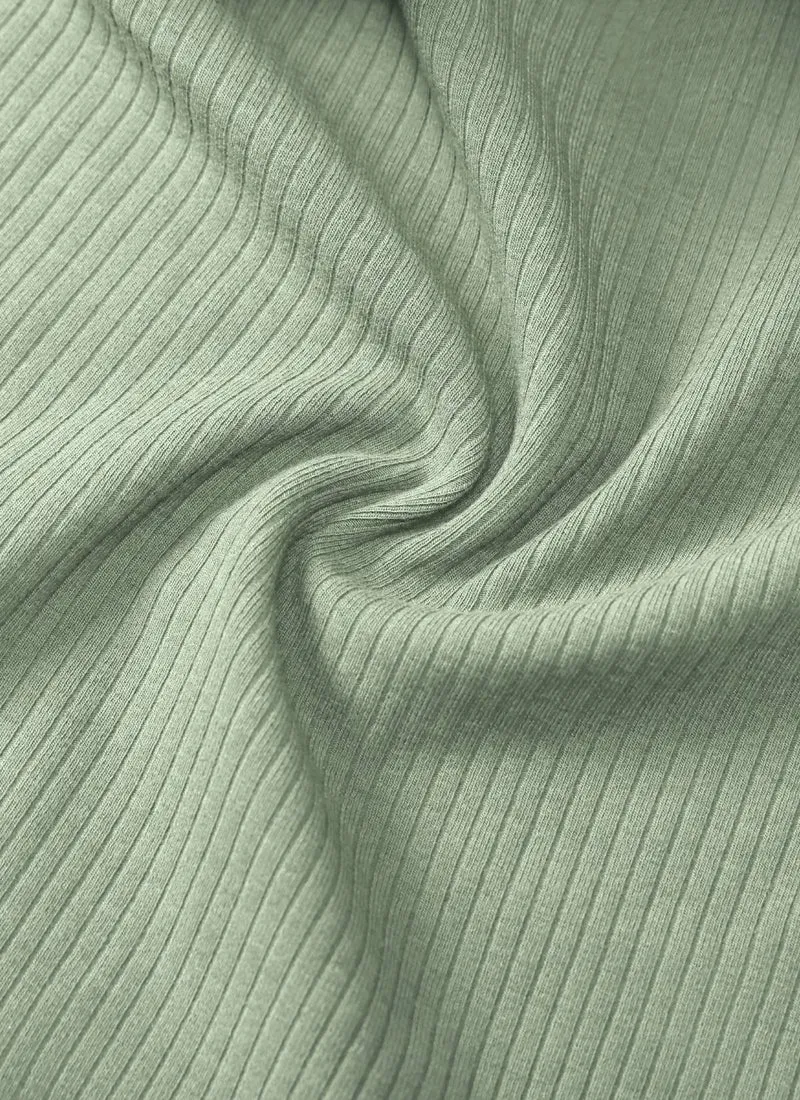 Ribbed Henley Neck Built in Bra Tank