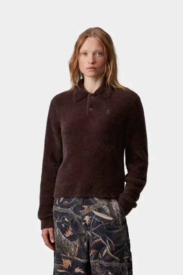 W L/S Maine Polo Sweater Palisander