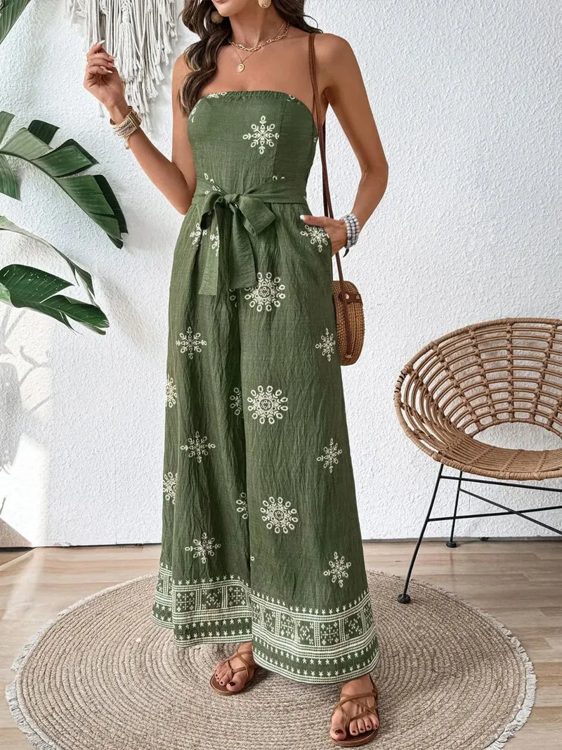 Combinaison tube imprimée à jambes larges