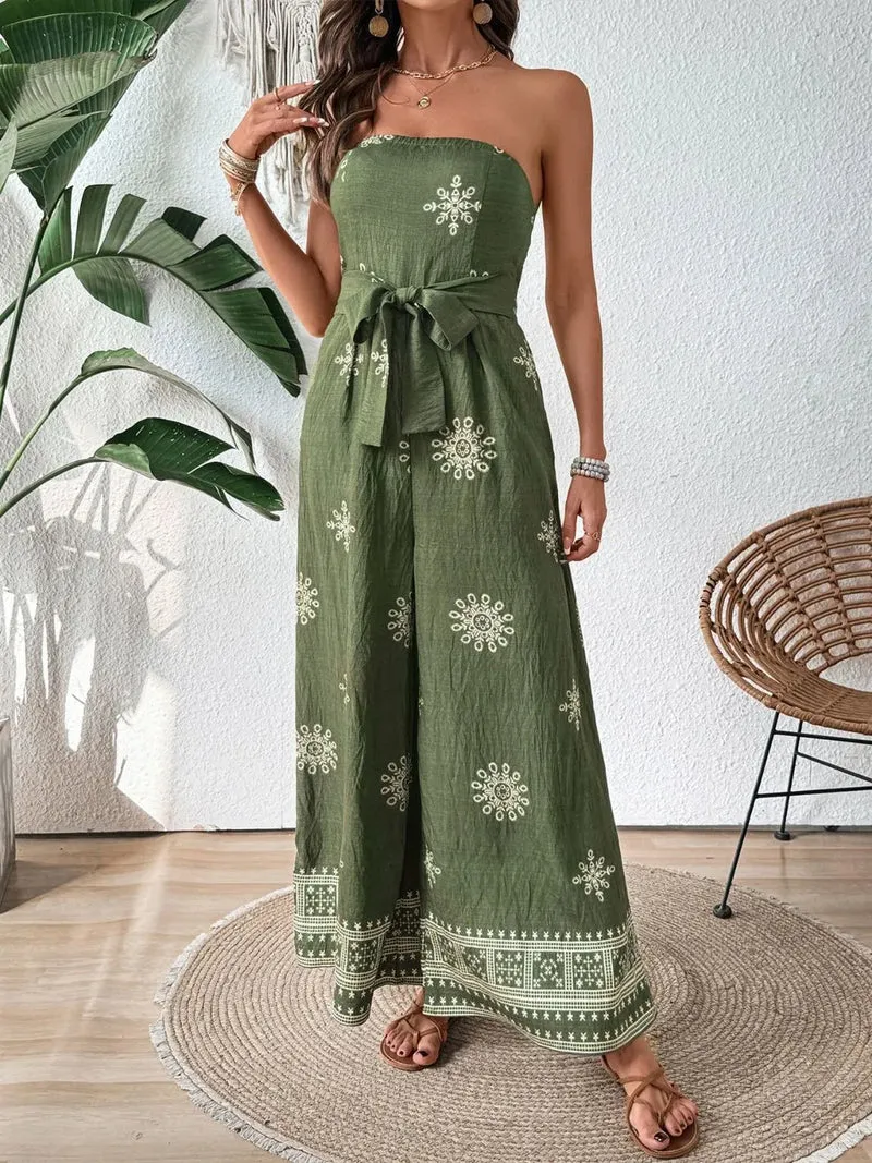 Combinaison tube imprimée à jambes larges