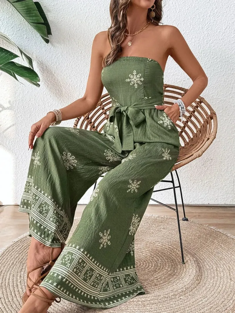 Combinaison tube imprimée à jambes larges