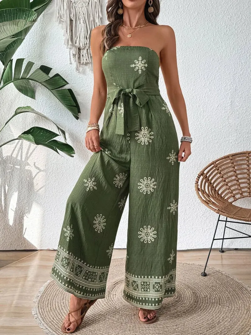 Combinaison tube imprimée à jambes larges