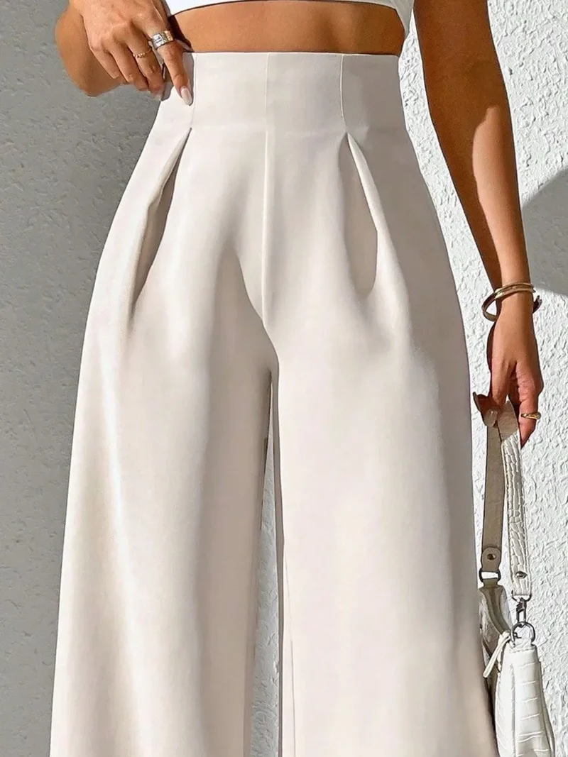 Pantalon large taille haute