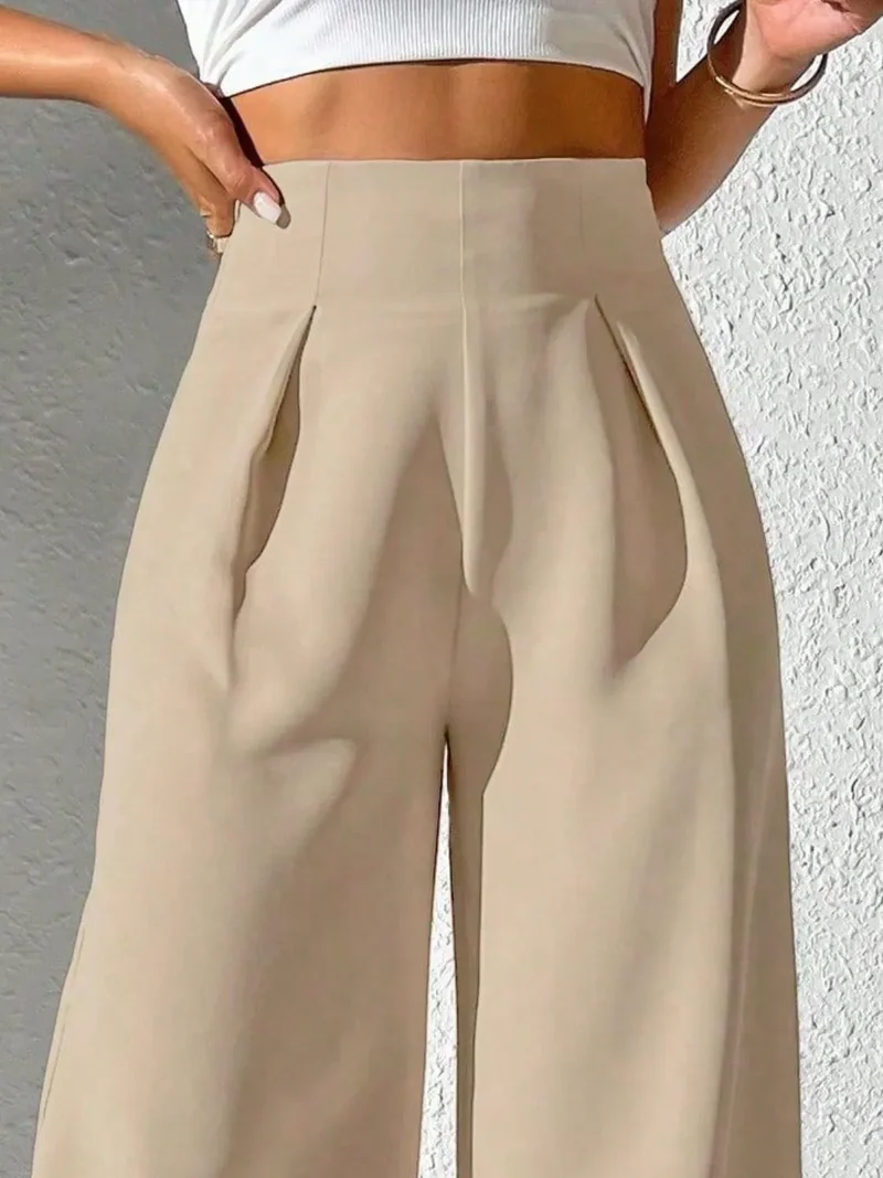 Pantalon large taille haute