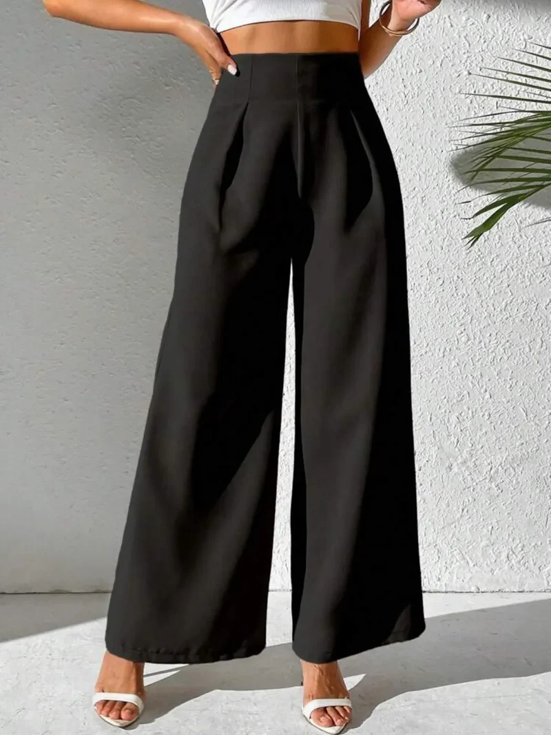 Pantalon large taille haute