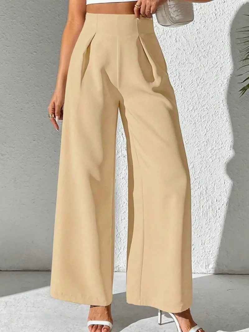 Pantalon large taille haute