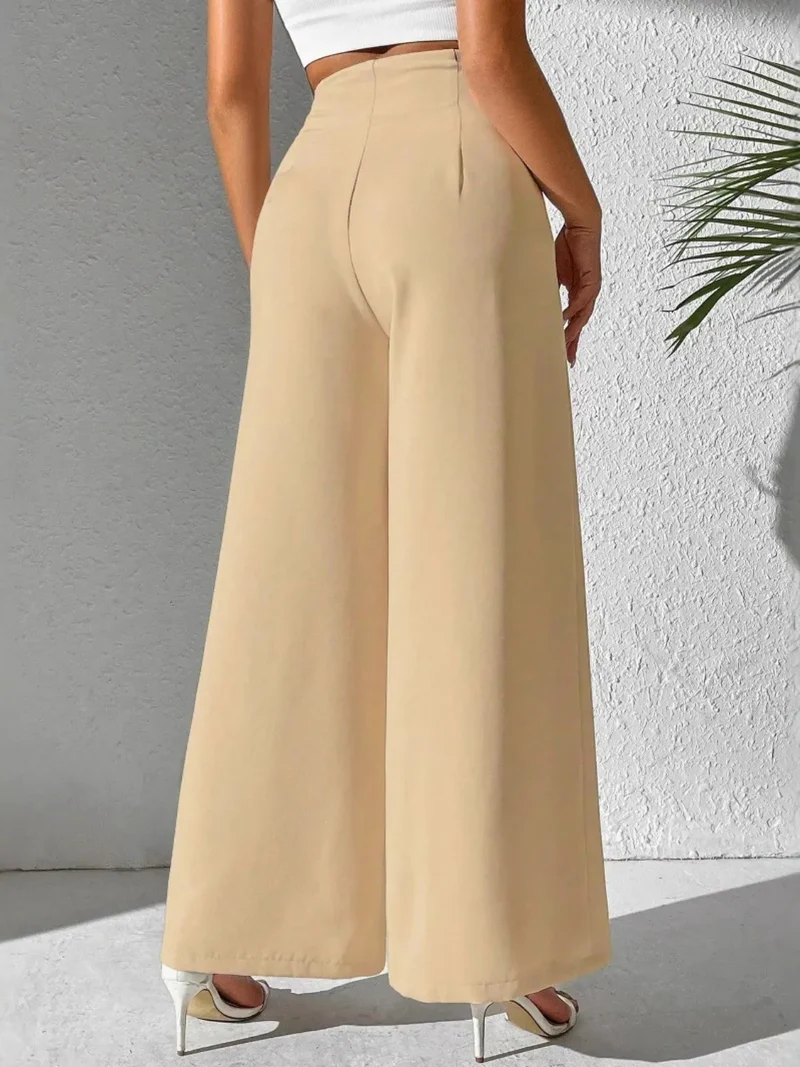 Pantalon large taille haute