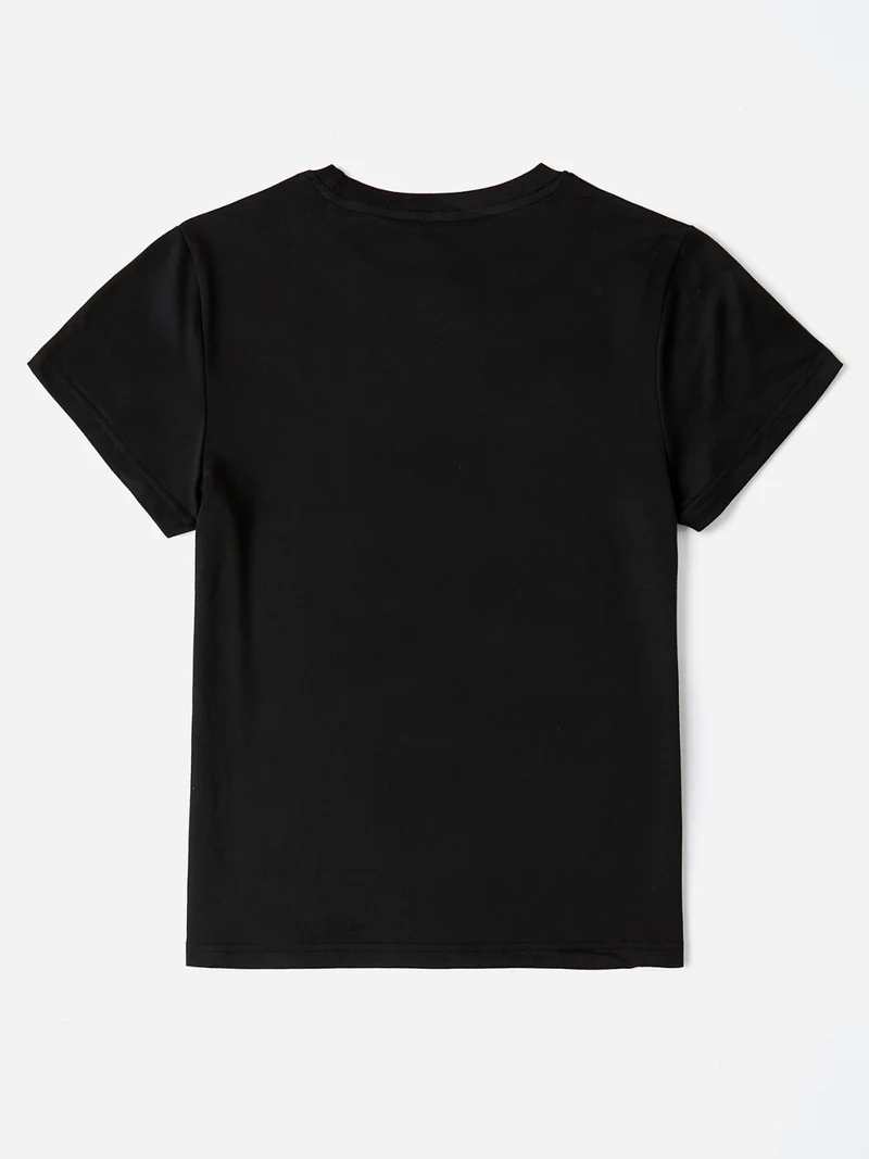 T-shirt graphique à manches courtes et col rond