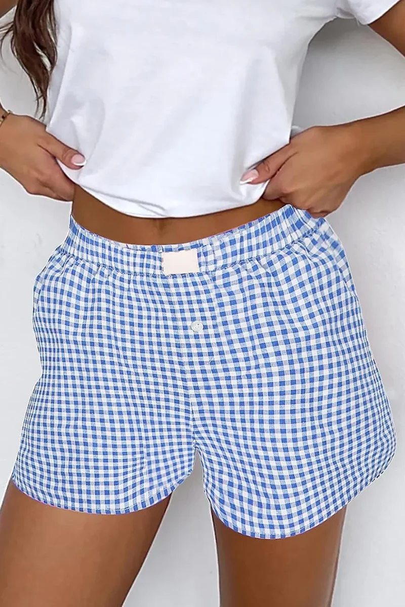 Short taille haute à carreaux vichy