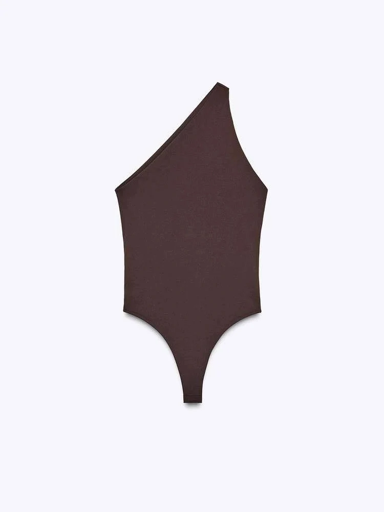 Oblique Collar Off-shoulder Bodysuits And Side Slits Wide Leg Pants Suit
