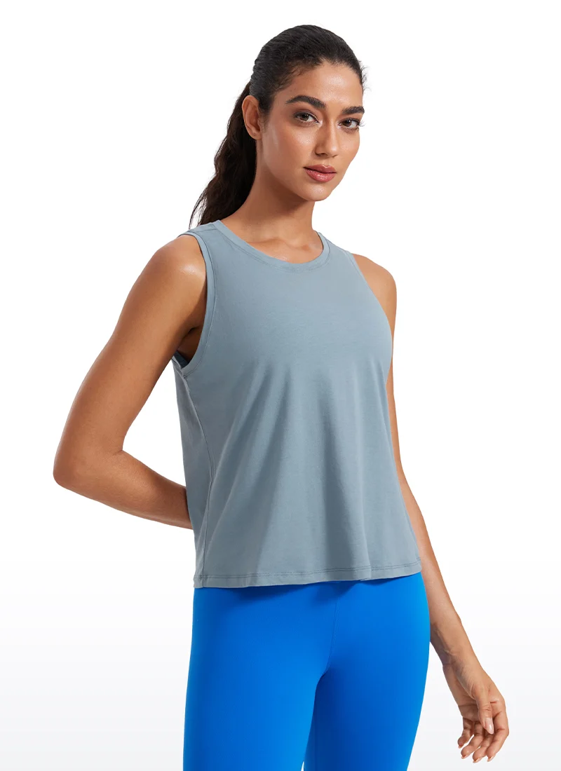 Pima Cotton Crop Round Neck Tank