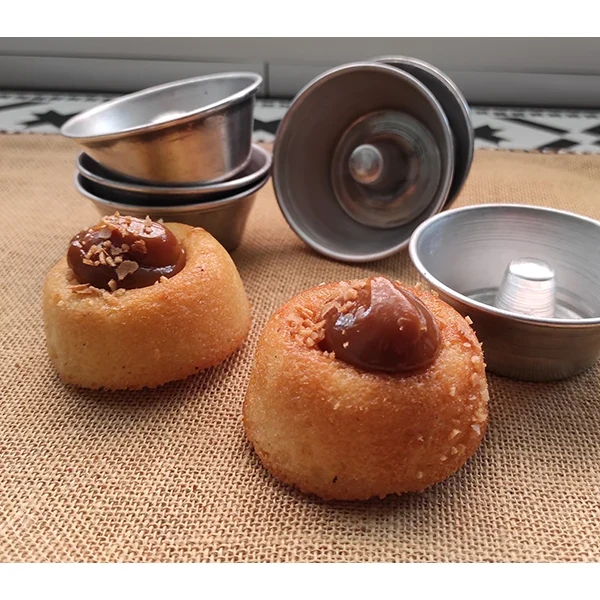 6 mini moules à savarin aluminium 8 cm