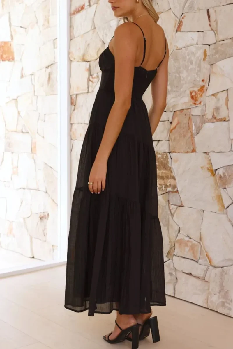 Robe camisole froncée à dos froncé