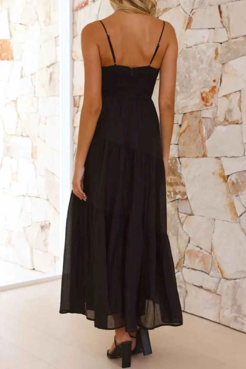 Robe camisole froncée à dos froncé