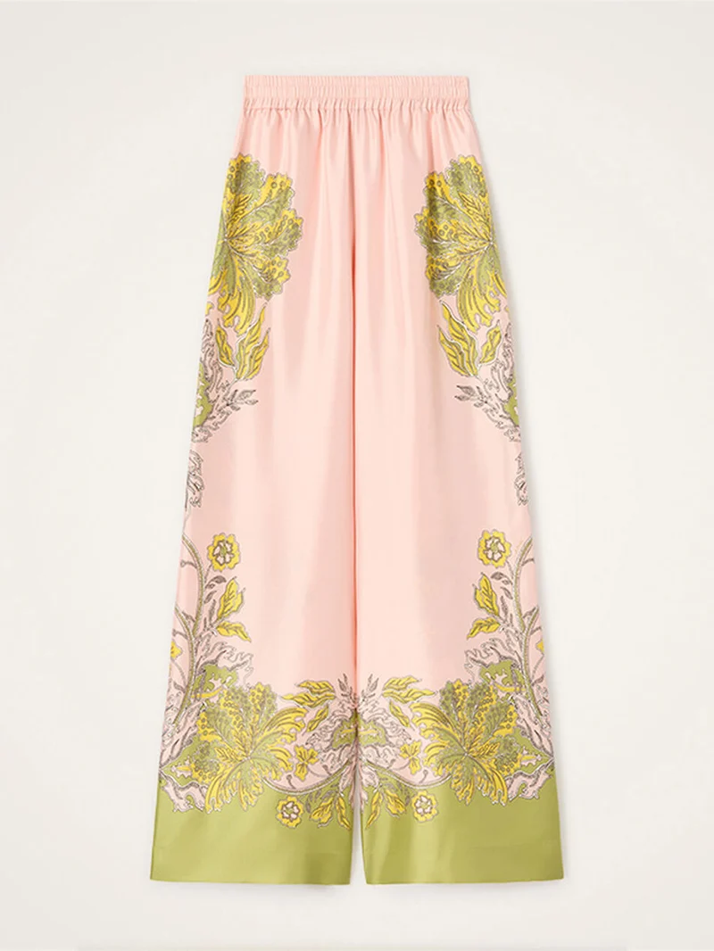 Exquisite Floral Feather Trim Crop Top