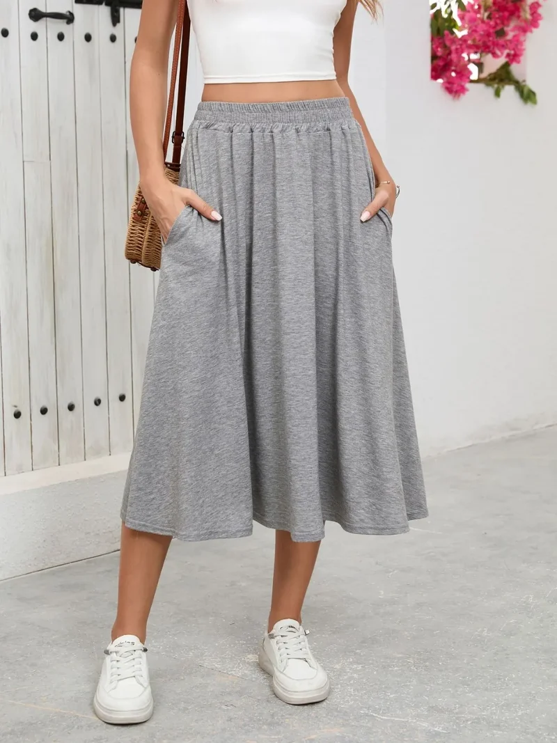 Jupe taille élastique avec poches