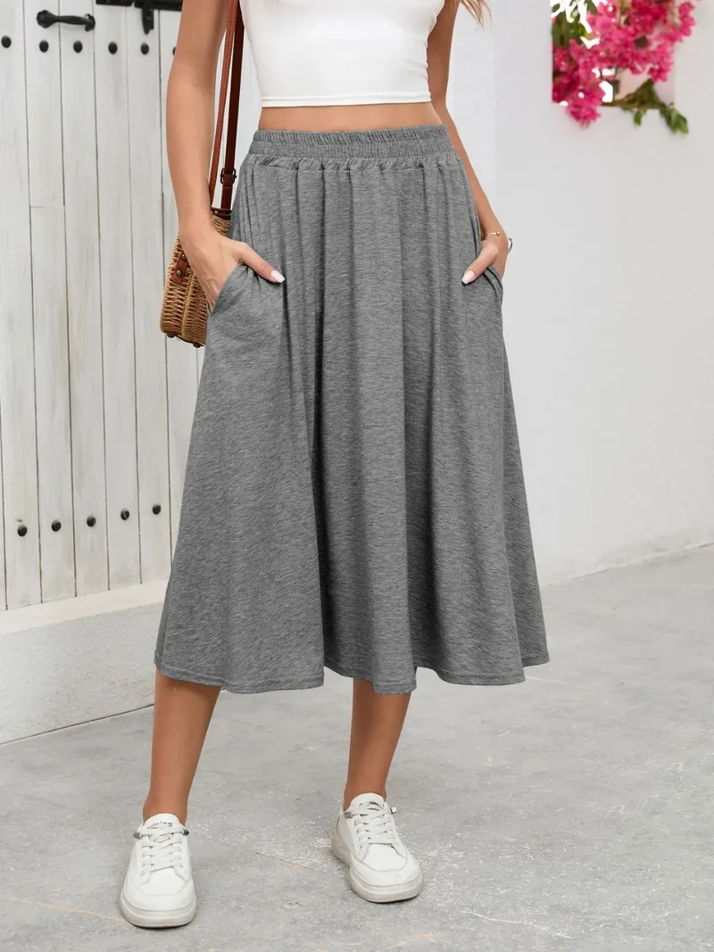 Jupe taille élastique avec poches