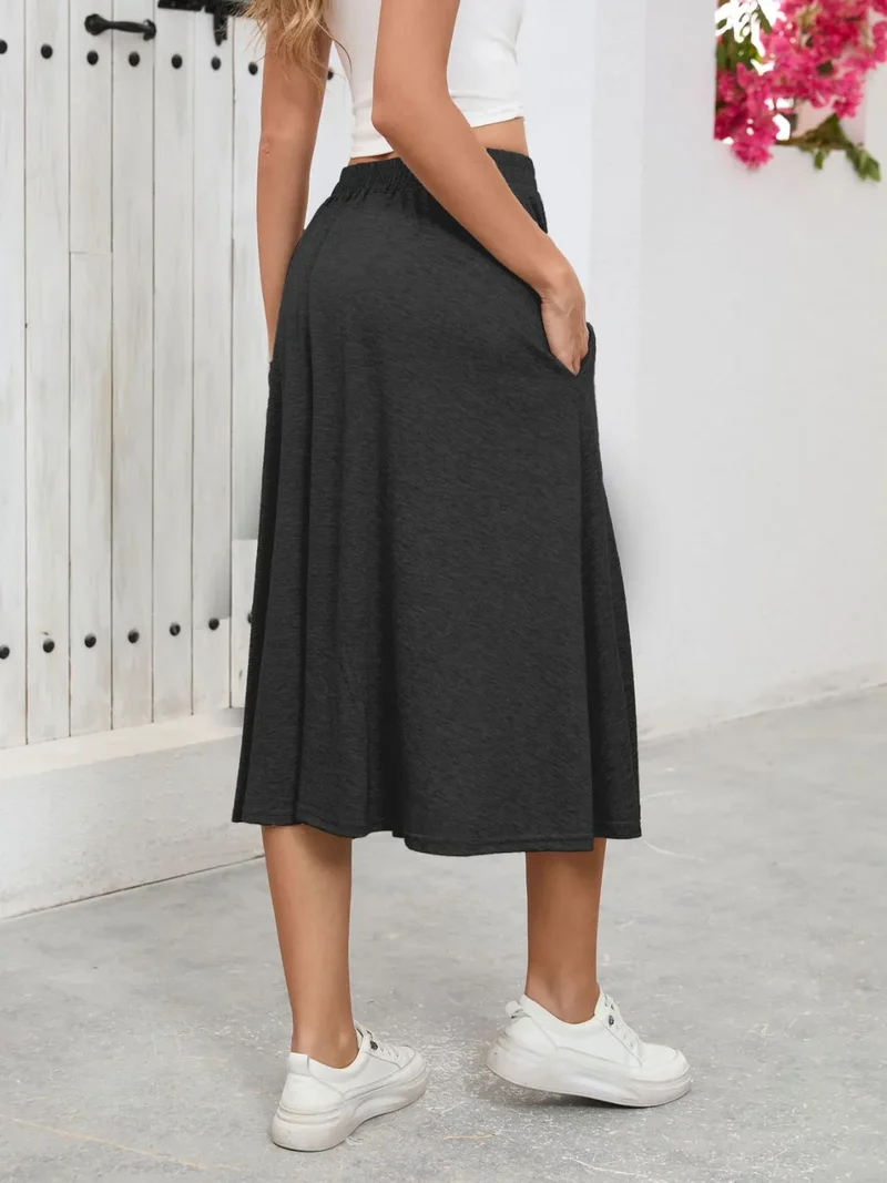 Jupe taille élastique avec poches