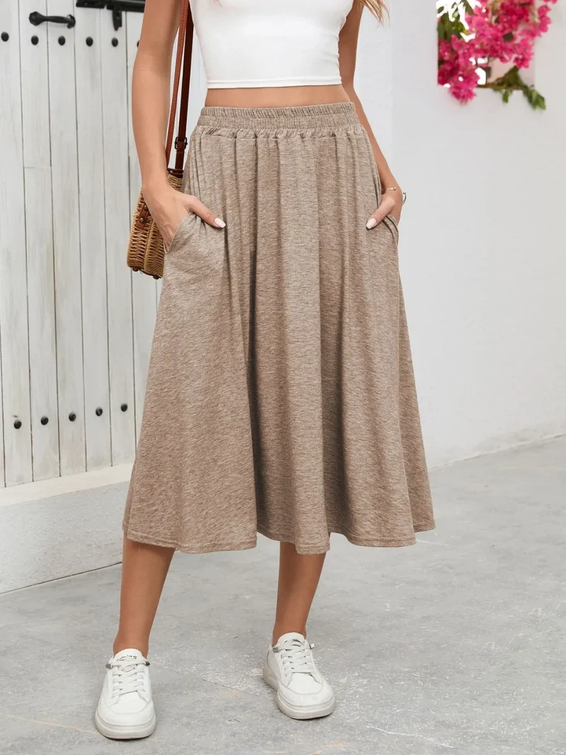 Jupe taille élastique avec poches