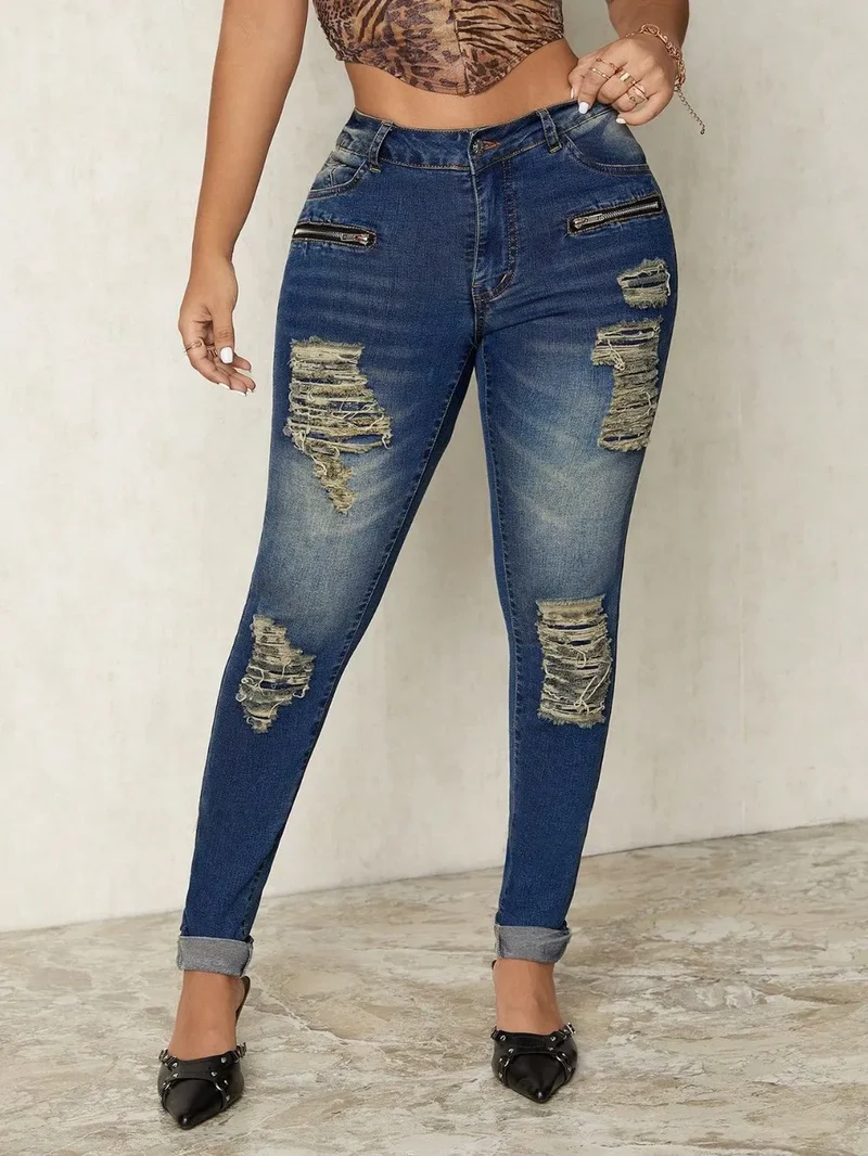 Jean skinny usé