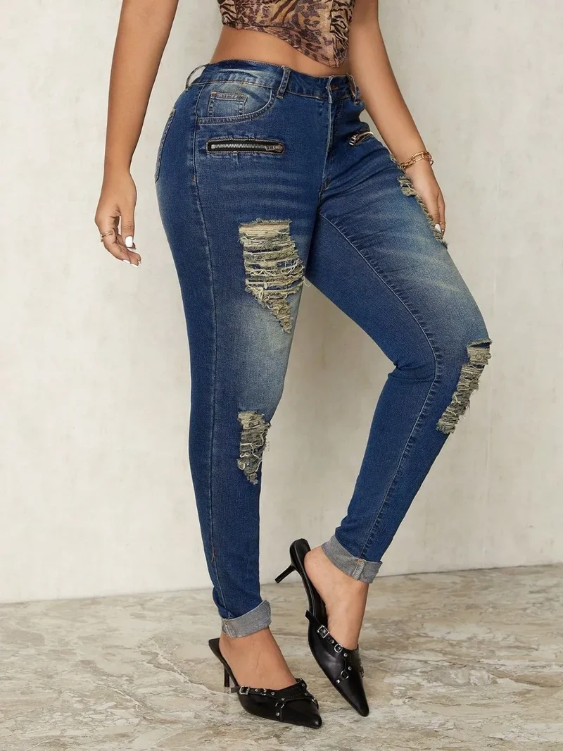 Jean skinny usé