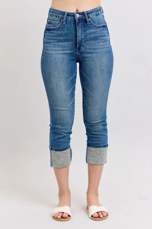 Jean capri skinny Judy Blue taille haute avec poches, grande taille