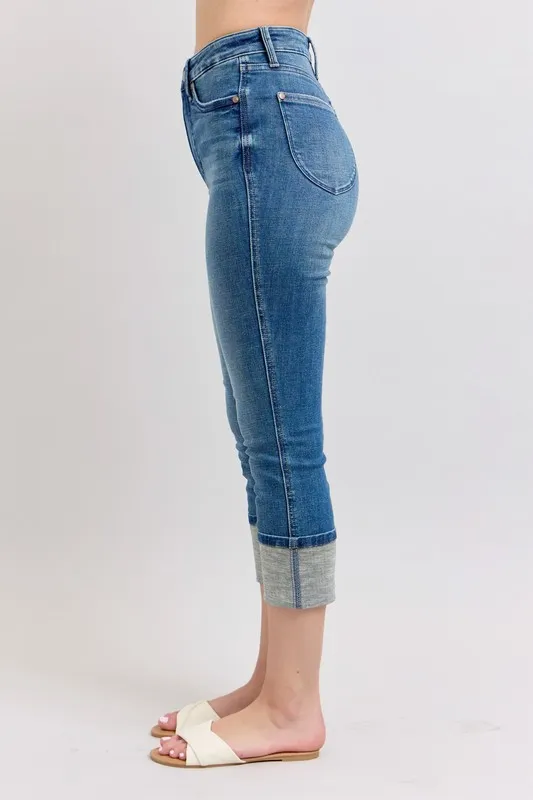 Jean capri skinny Judy Blue taille haute avec poches, grande taille