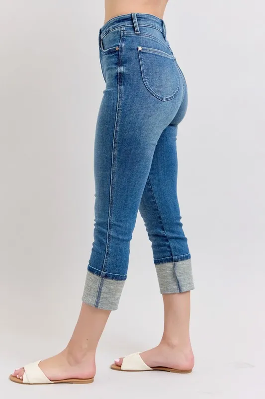 Jean capri skinny Judy Blue taille haute avec poches, grande taille