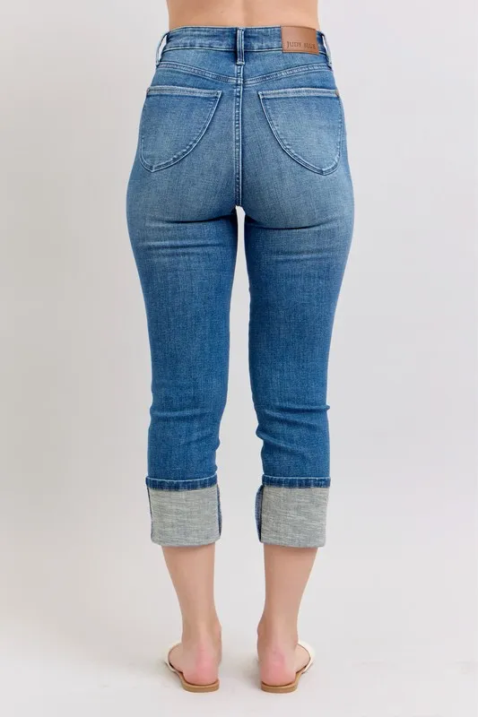 Jean capri skinny Judy Blue taille haute avec poches, grande taille