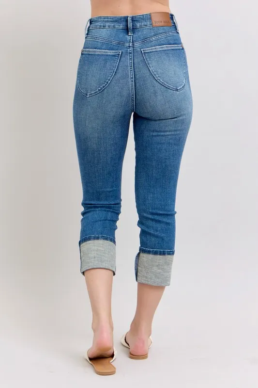 Jean capri skinny Judy Blue taille haute avec poches, grande taille