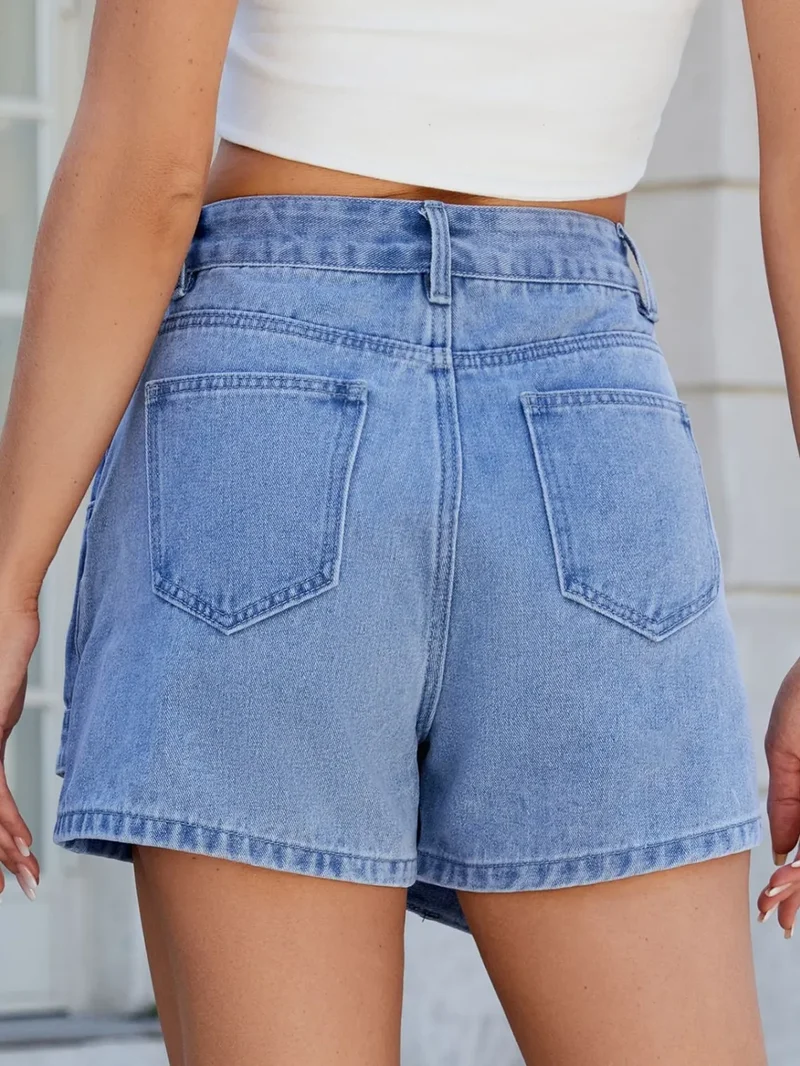 Jupe-short asymétrique en jean avec poches