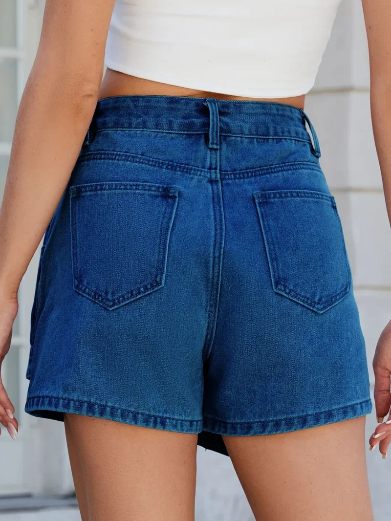 Jupe-short asymétrique en jean avec poches
