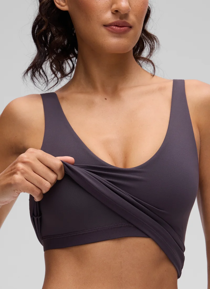 Butterluxe V Neck Wide Strap Built in Bra Tank