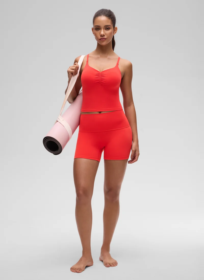 Butterluxe V Neck Ruched Built in Bra Tank
