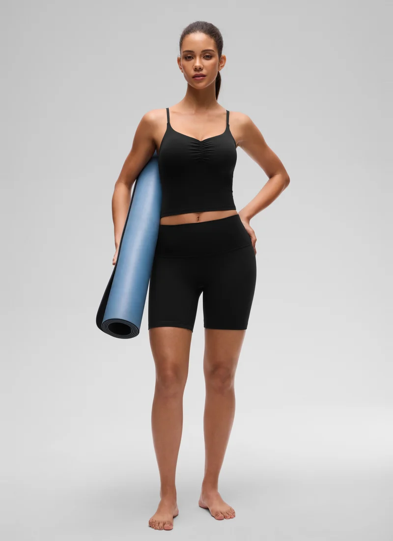 Butterluxe V Neck Ruched Built in Bra Tank