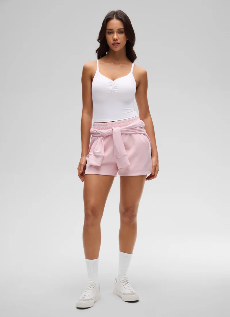 Butterluxe V Neck Ruched Built in Bra Tank