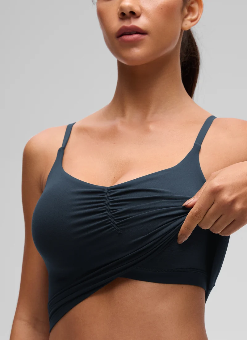 Butterluxe V Neck Ruched Built in Bra Tank