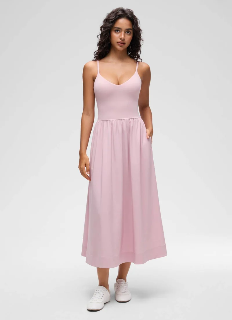 V Neck Flowy Tank Maxi Dress