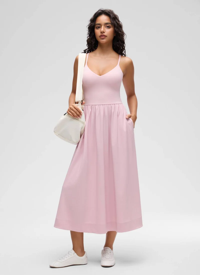 V Neck Flowy Tank Maxi Dress