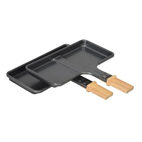 Appareil à raclette Bamboo 8 poêlons et 2 double poêlons 1500 W KCWOOD.8.MAXI Kitchen Chef Professional
